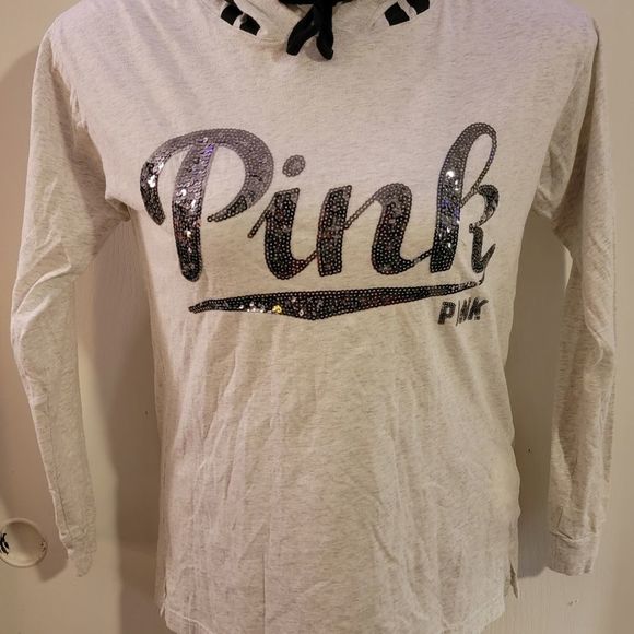 PINK Victoria's Secret Tops - PINK VS Bling Lightweight Pullover Hoodie